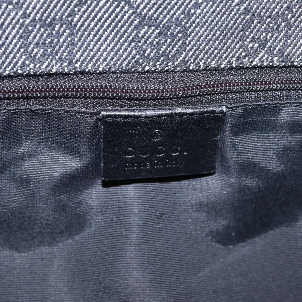GUCCI GG Canvas Tote Bag Black Gold 92730 Auth ka6548A