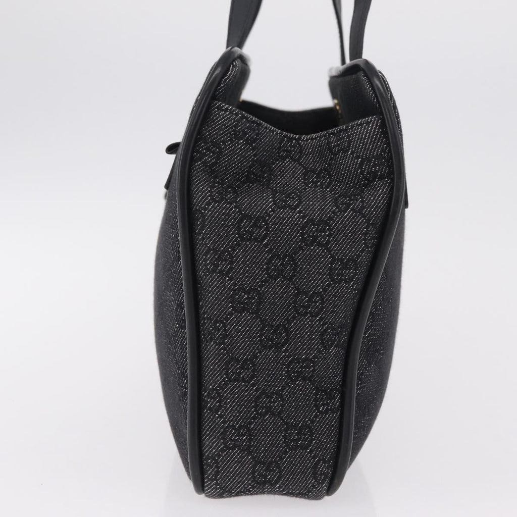 GUCCI GG Canvas Tote Bag Black Gold 92730 Auth ka6548A