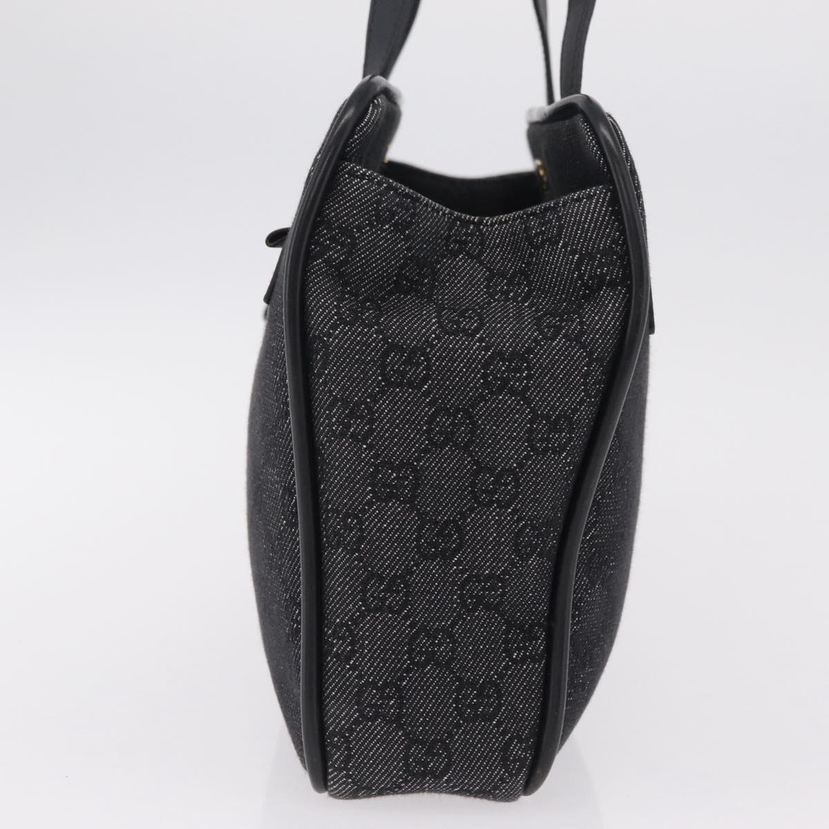 GUCCI GG Canvas Tote Bag Black Gold 92730 Auth ka6548A