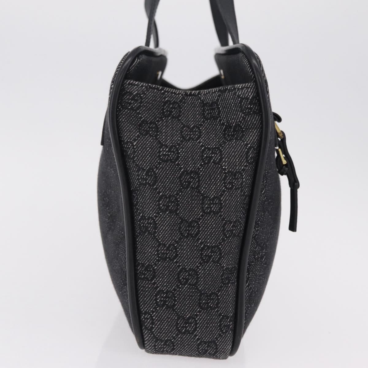 GUCCI GG Canvas Tote Bag Black Gold 92730 Auth ka6548A
