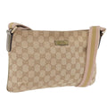 GUCCI GG Canvas Sherry Line Shoulder Bag Beige Gold 189749 Auth ka6574
