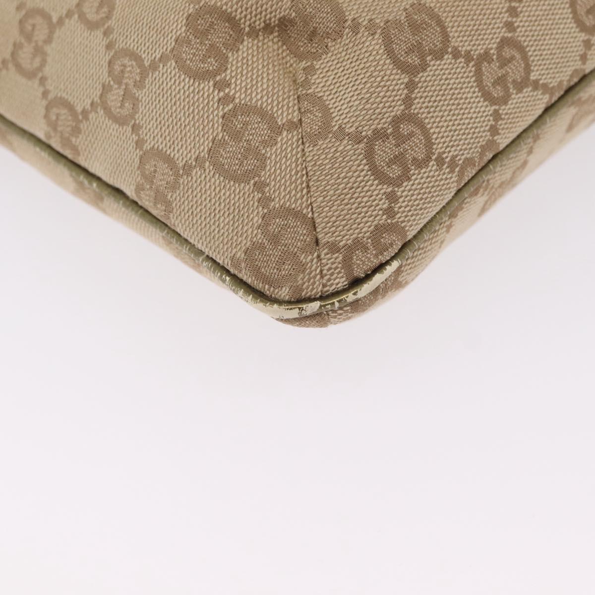 GUCCI GG Canvas Sherry Line Shoulder Bag Beige Gold 189749 Auth ka6574