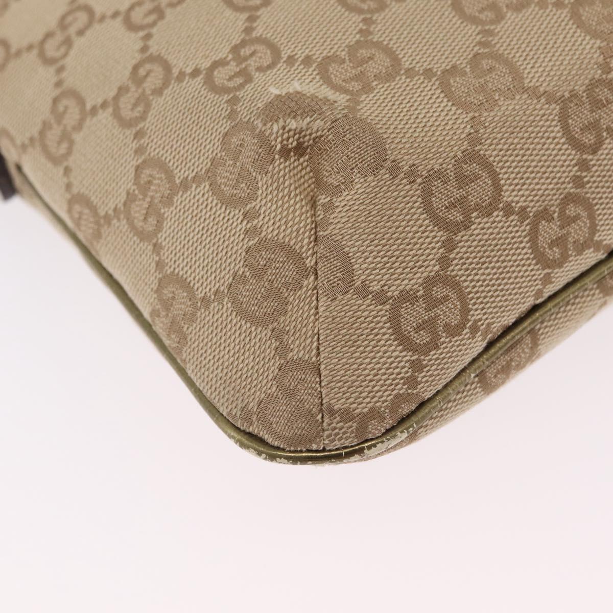 GUCCI GG Canvas Sherry Line Shoulder Bag Beige Gold 189749 Auth ka6574