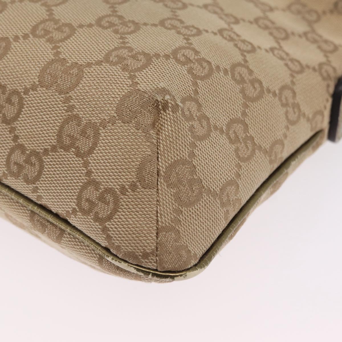 GUCCI GG Canvas Sherry Line Shoulder Bag Beige Gold 189749 Auth ka6574