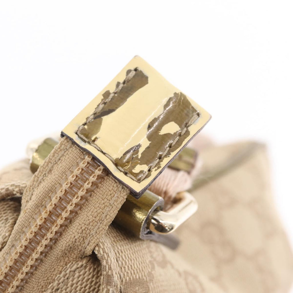 GUCCI GG Canvas Sherry Line Shoulder Bag Beige Gold 189749 Auth ka6574