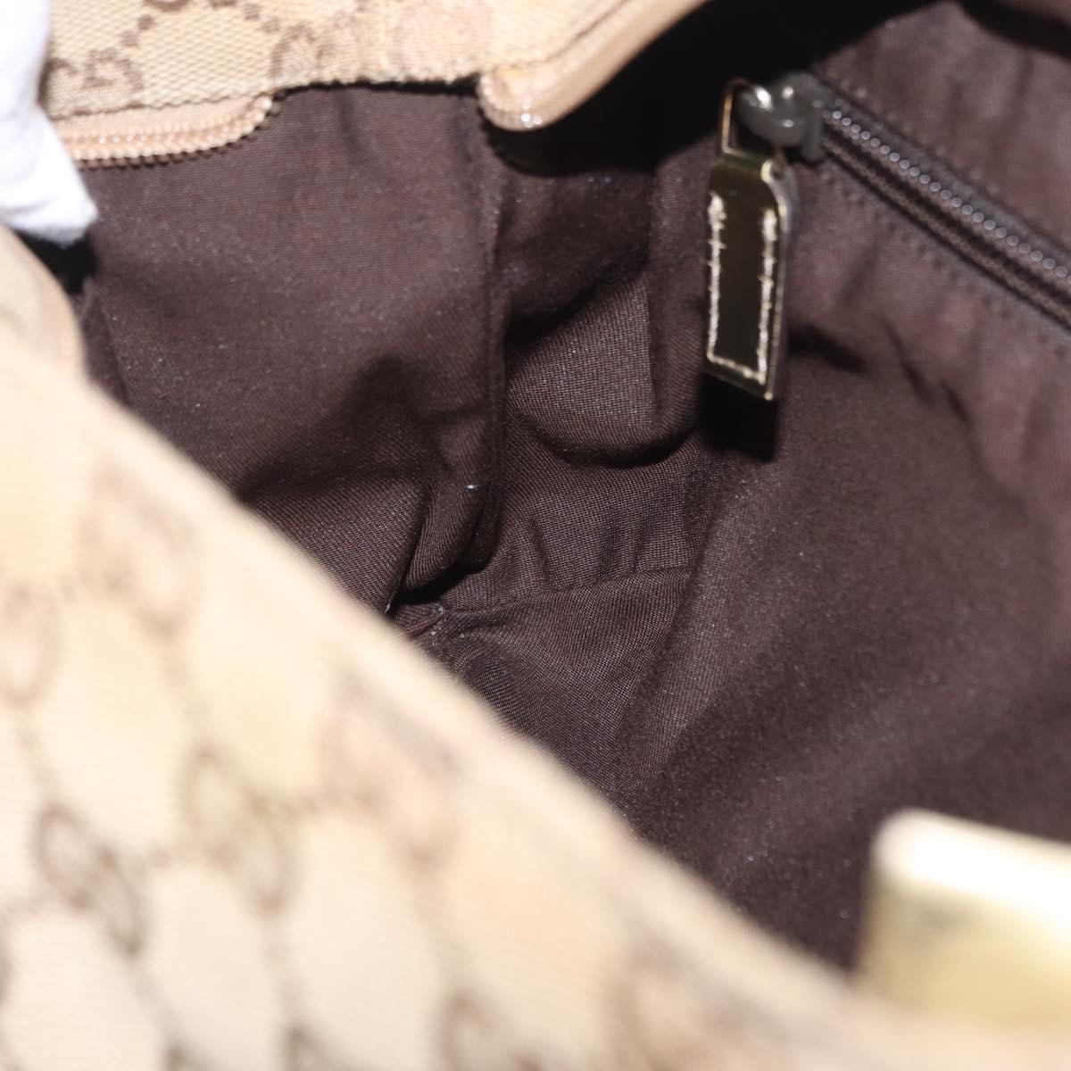 GUCCI GG Canvas Sherry Line Shoulder Bag Beige Gold 189749 Auth ka6574