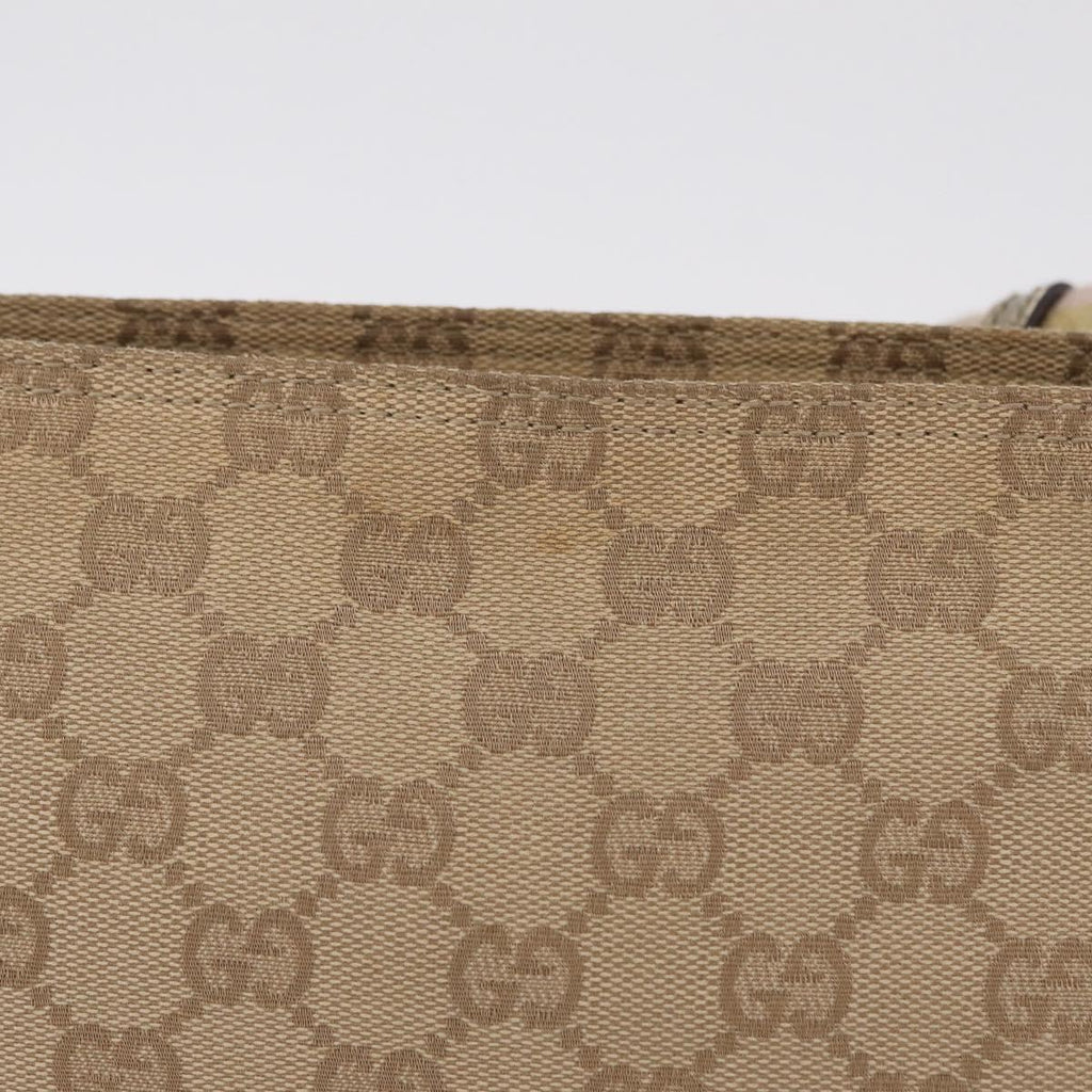 GUCCI GG Canvas Sherry Line Shoulder Bag Beige Gold 189749 Auth ka6574