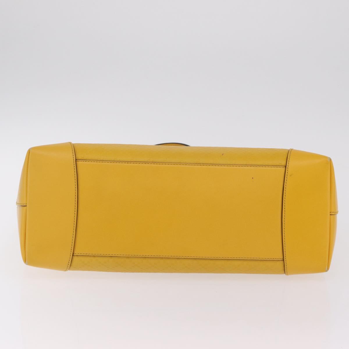 GUCCI Diamante Tote Bag Leather Yellow 353397 Auth ka6575