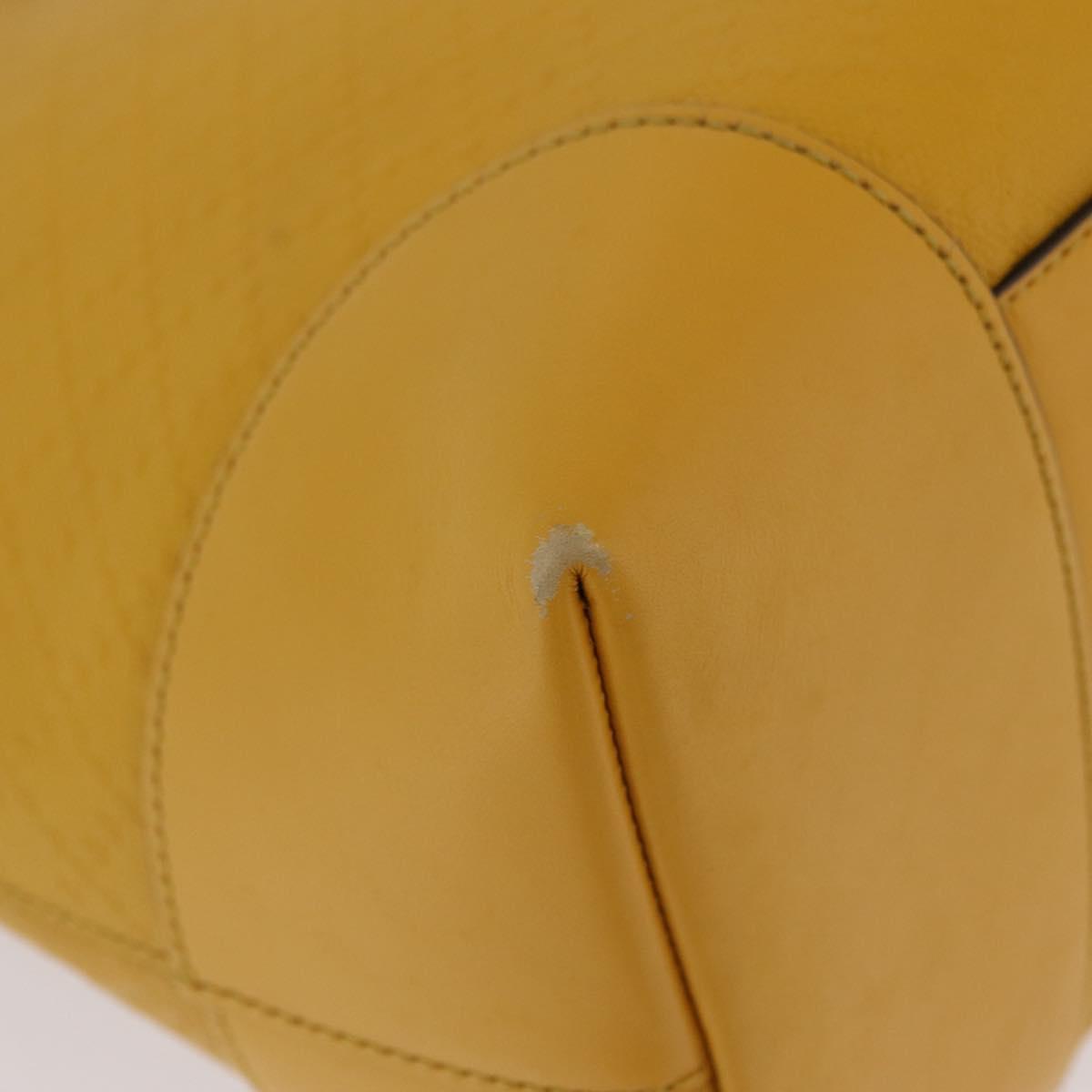 GUCCI Diamante Tote Bag Leather Yellow 353397 Auth ka6575