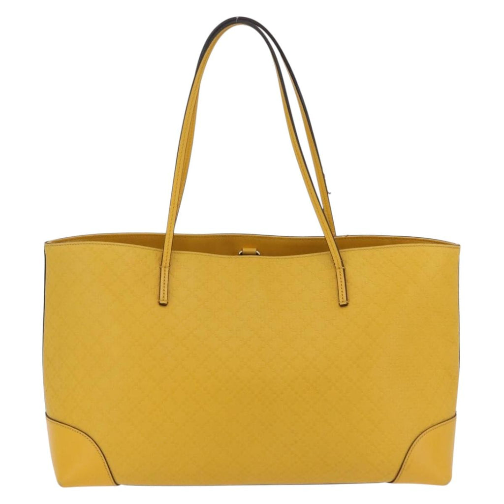 GUCCI Diamante Tote Bag Leather Yellow 353397 Auth ka6575