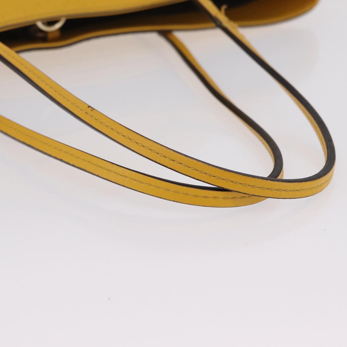 GUCCI Diamante Tote Bag Leather Yellow 353397 Auth ka6575