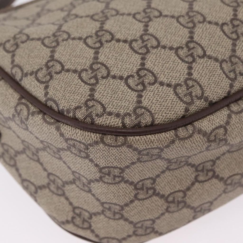 GUCCI GG Supreme Web Sherry Line Bag PVC Beige Gold 001 123 6177 Auth ka6578