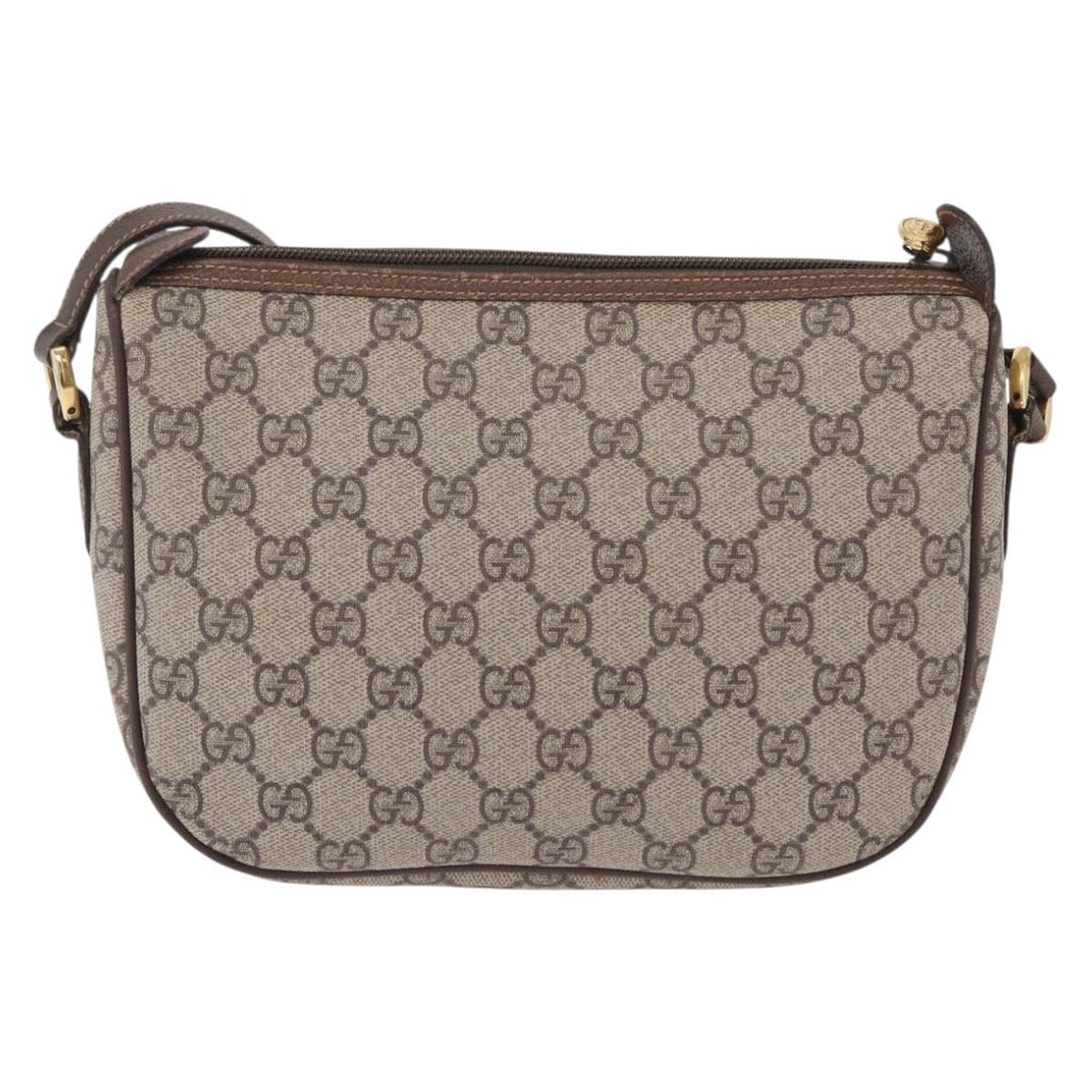 GUCCI GG Supreme Web Sherry Line Bag PVC Beige Gold 001 123 6177 Auth ka6578