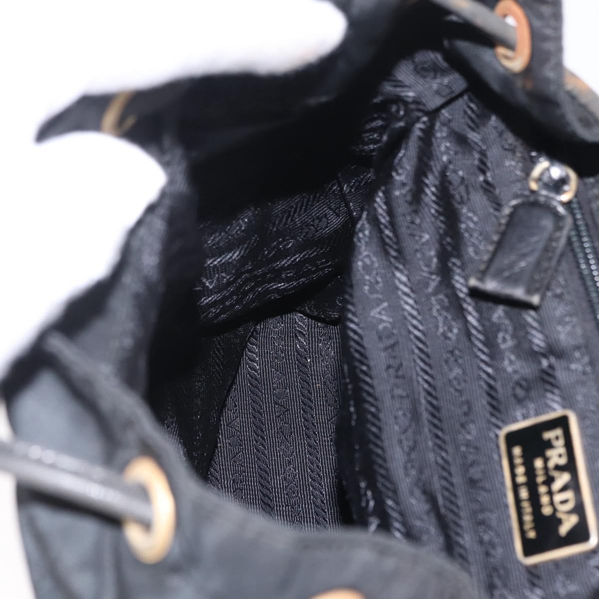 PRADA Backpack Nylon Black Gold Auth ka6591