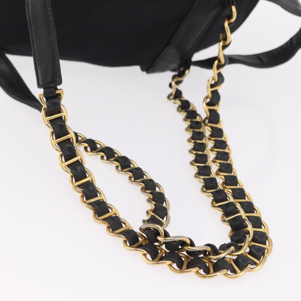 PRADA Backpack Nylon Black Gold Auth ka6591