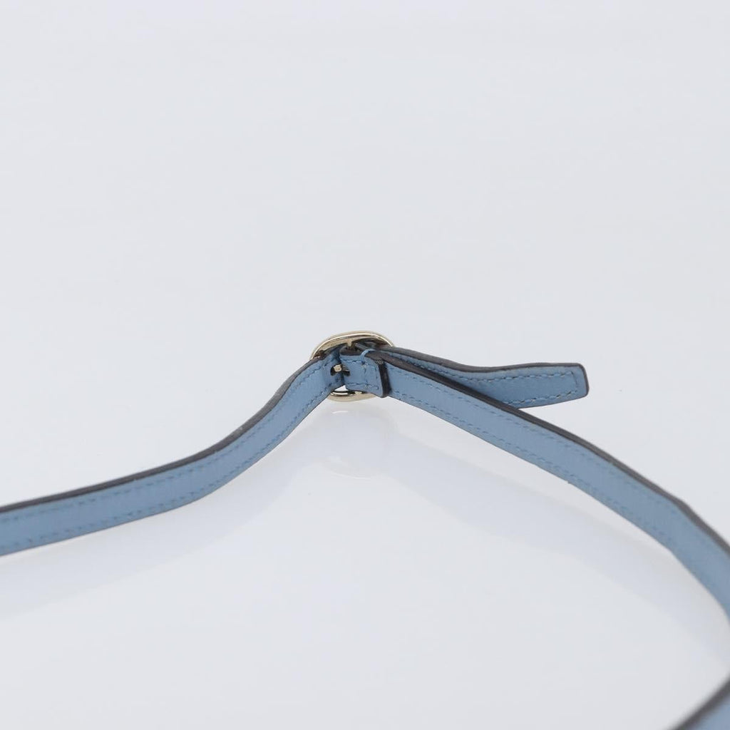 GUCCI Micro GG Canvas Guccissima Shoulder Wallet Leather Blue 466507 Auth ka6660