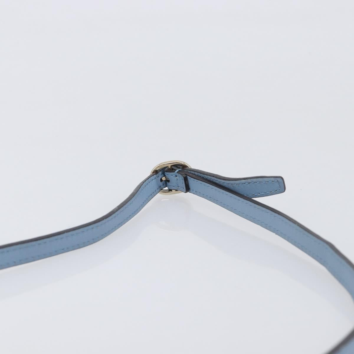 GUCCI Micro GG Canvas Guccissima Shoulder Wallet Leather Blue 466507 Auth ka6660