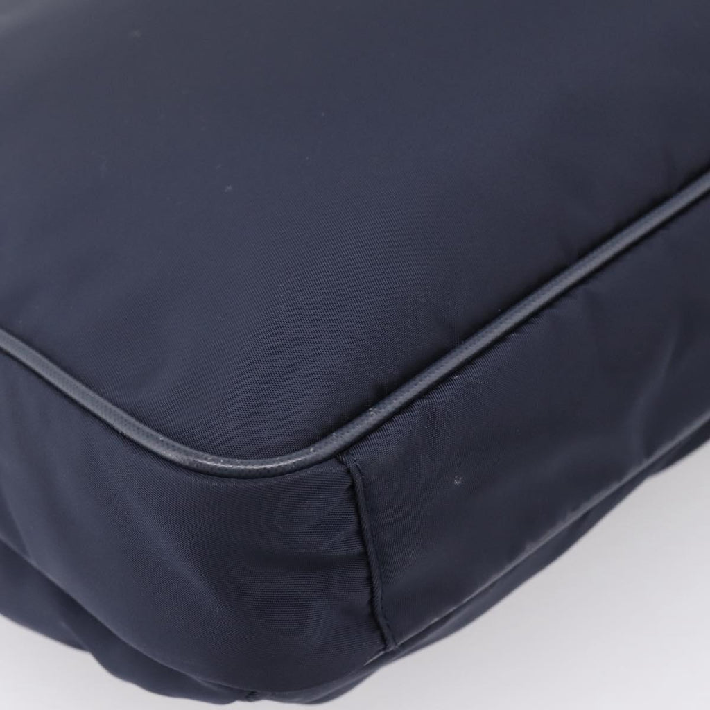 PRADA Shoulder Bag Nylon Navy Silver Auth ka6668A