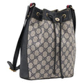 GUCCI GG Supreme Sherry Line Shoulder Bag PVC Navy Gold 41 02 034 Auth ka6694