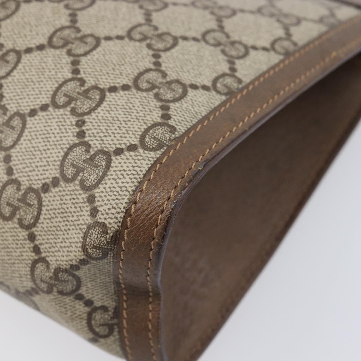 GUCCI GG Supreme Web Sherry Line Clutch Bag PVC Beige Gold 89 01 033 Auth ka6737