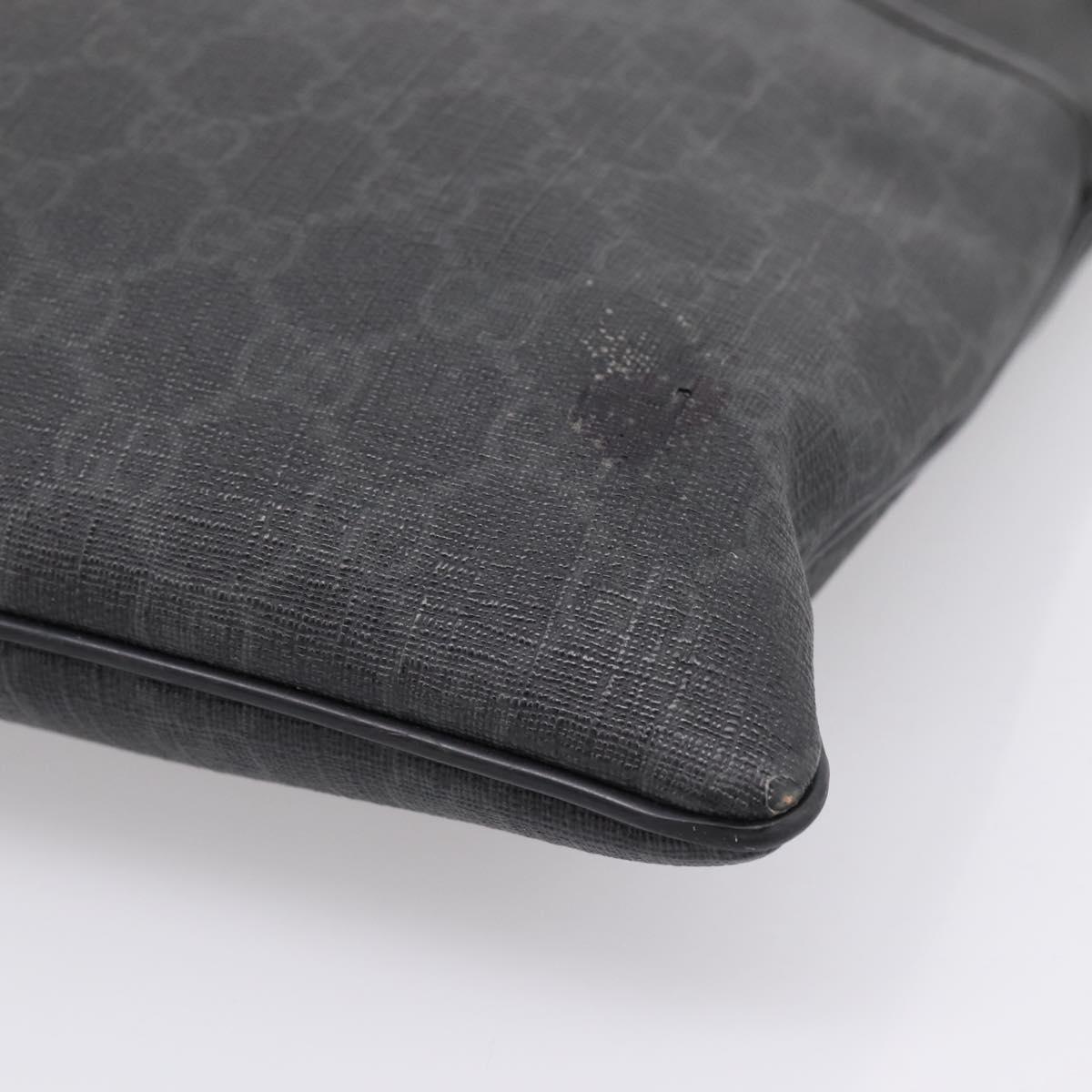 GUCCI GG Supreme Shoulder Bag PVC Black 162904 Auth ka6761