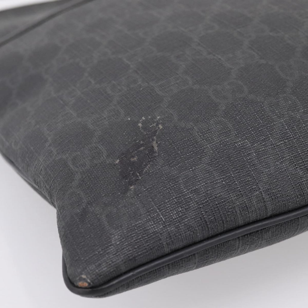 GUCCI GG Supreme Shoulder Bag PVC Black 162904 Auth ka6761