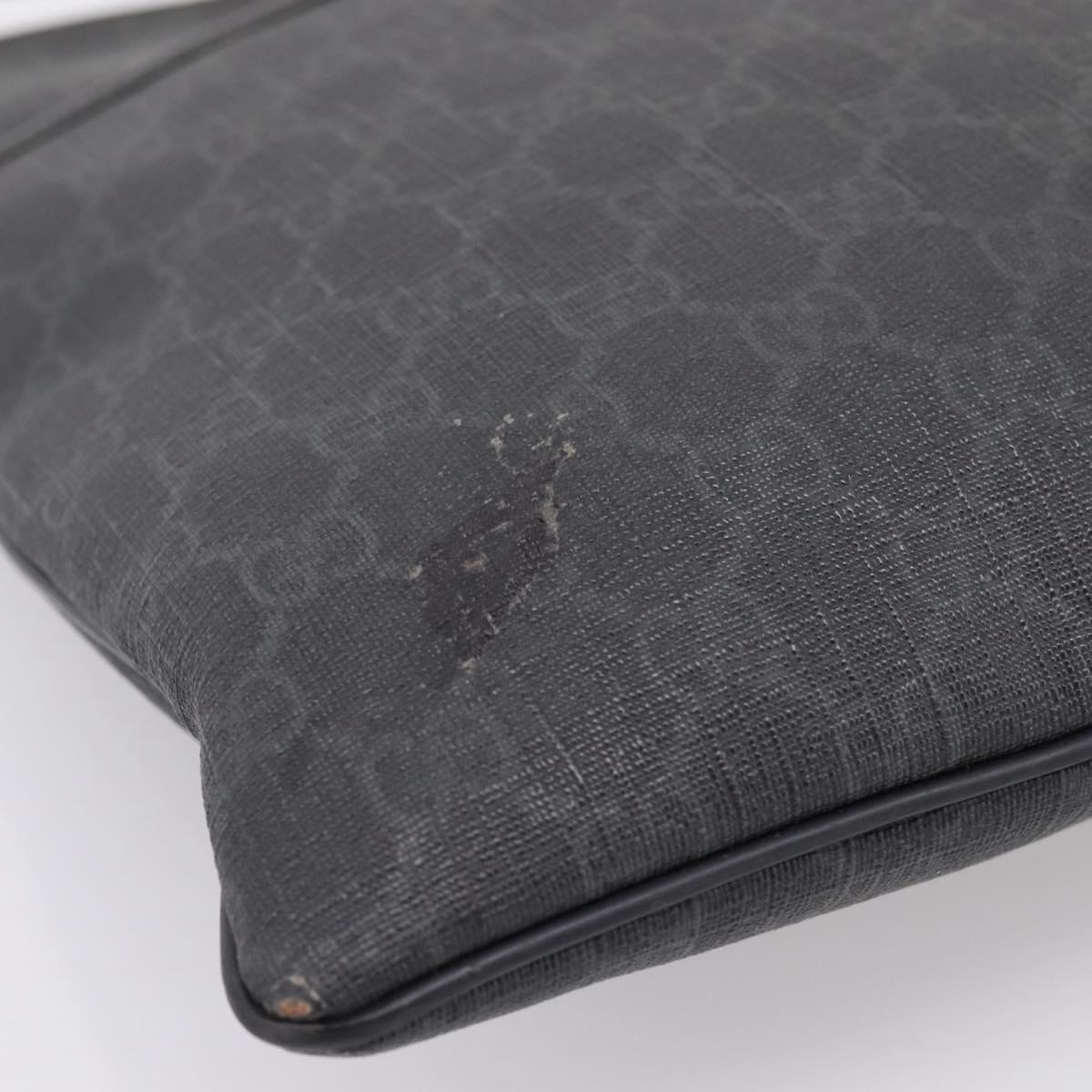 GUCCI GG Supreme Shoulder Bag PVC Black 162904 Auth ka6761