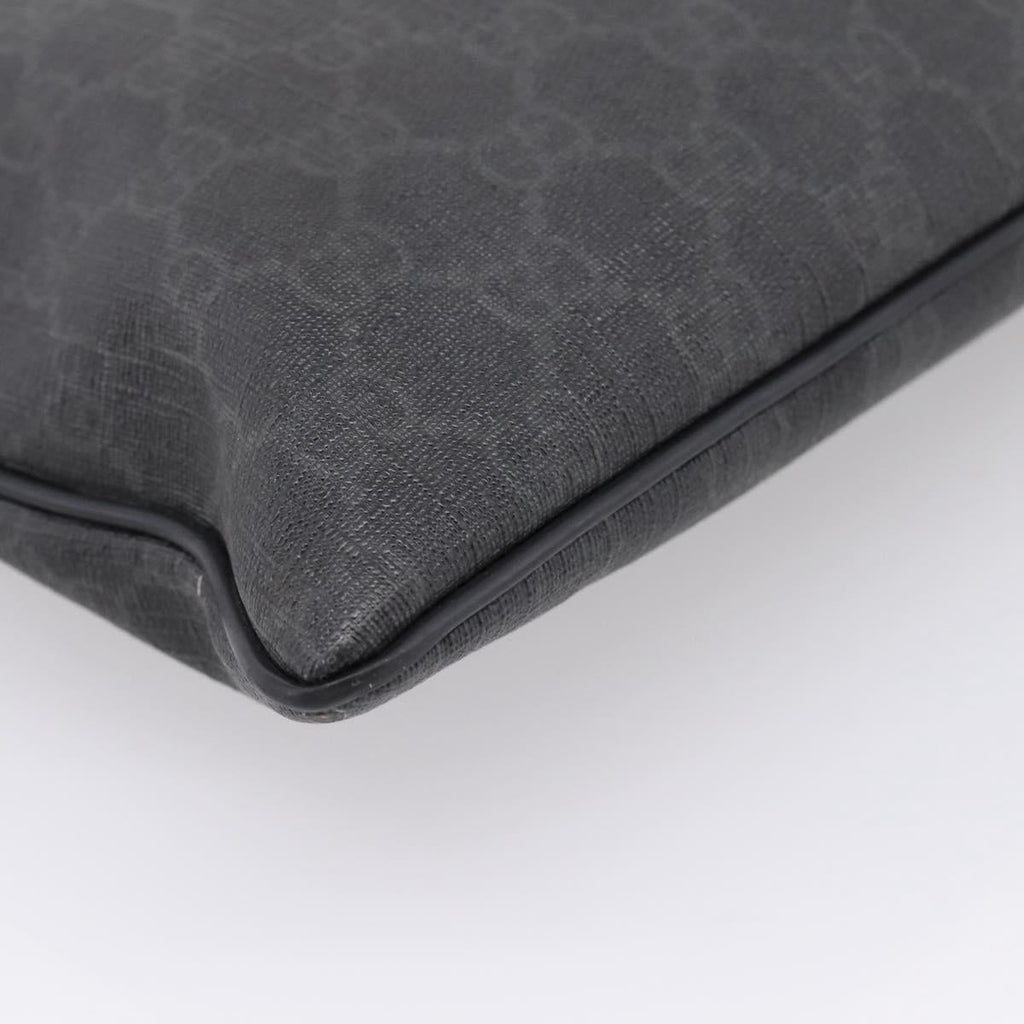 GUCCI GG Supreme Shoulder Bag PVC Black 162904 Auth ka6761