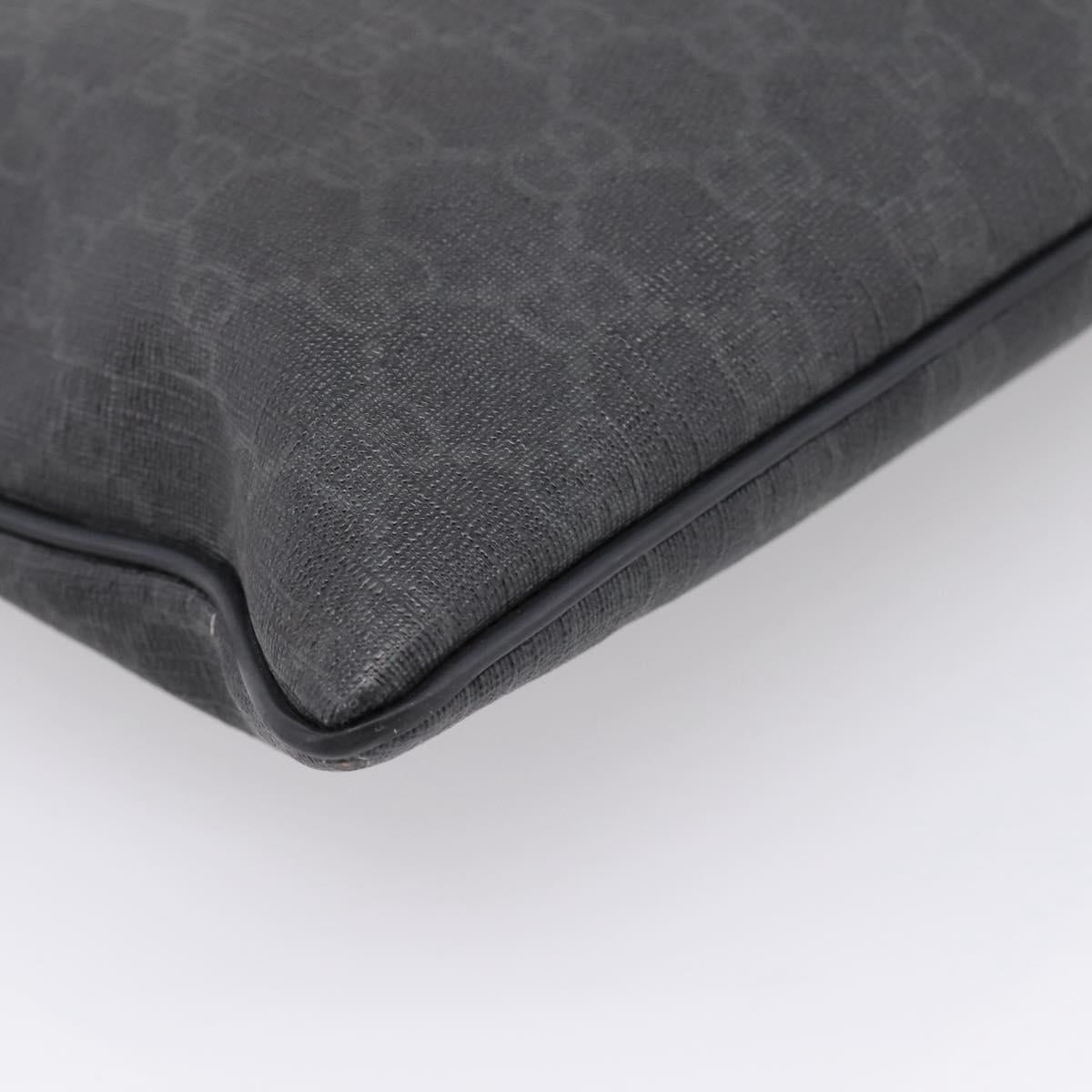 GUCCI GG Supreme Shoulder Bag PVC Black 162904 Auth ka6761