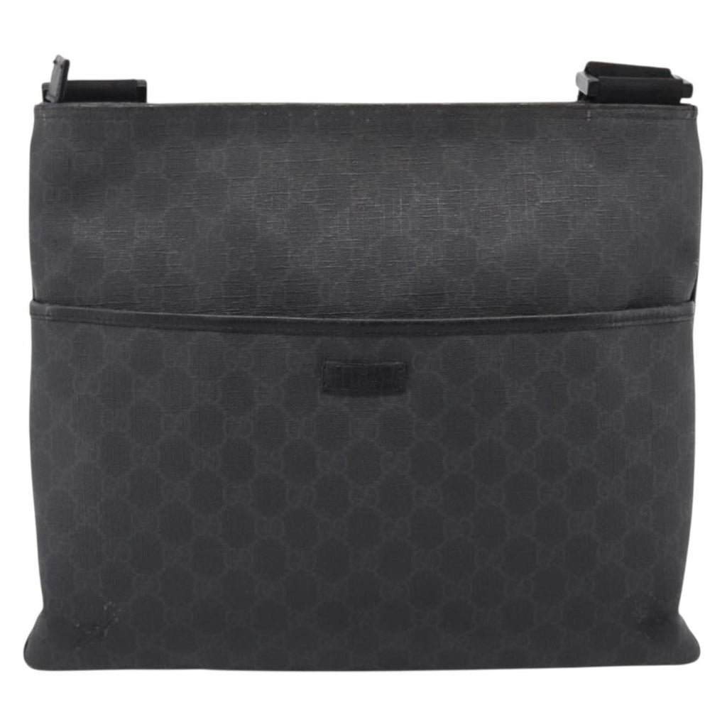 GUCCI GG Supreme Shoulder Bag PVC Black 162904 Auth ka6761