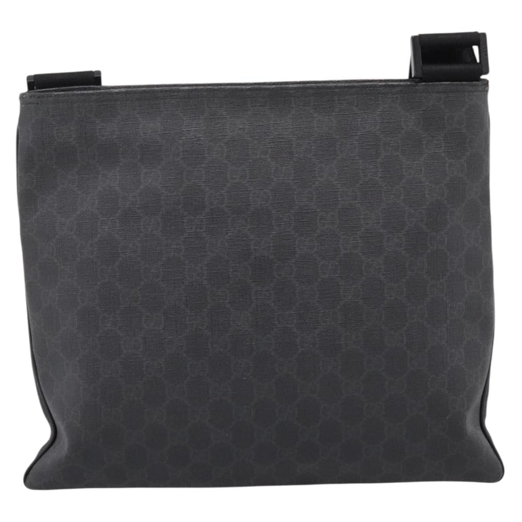 GUCCI GG Supreme Shoulder Bag PVC Black 162904 Auth ka6761