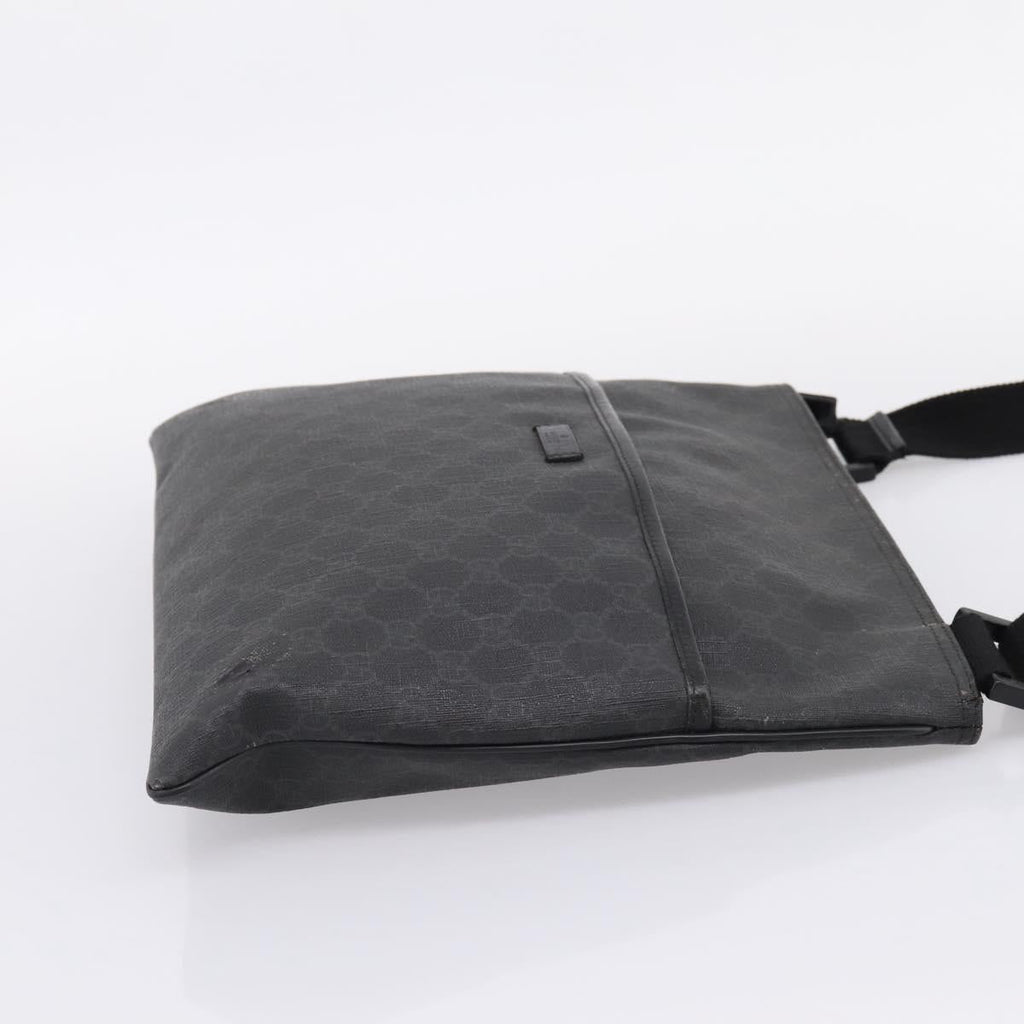 GUCCI GG Supreme Shoulder Bag PVC Black 162904 Auth ka6761