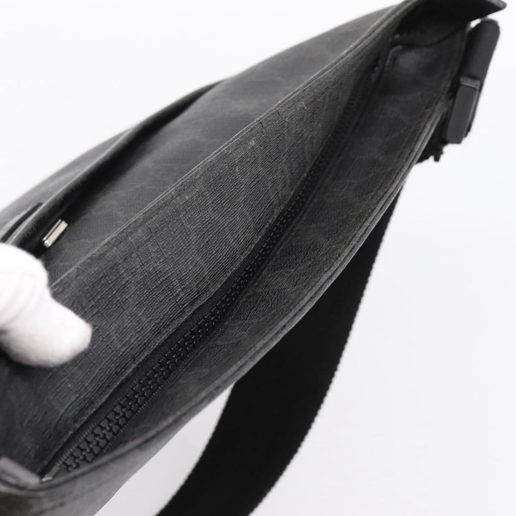 GUCCI GG Supreme Shoulder Bag PVC Black 162904 Auth ka6761