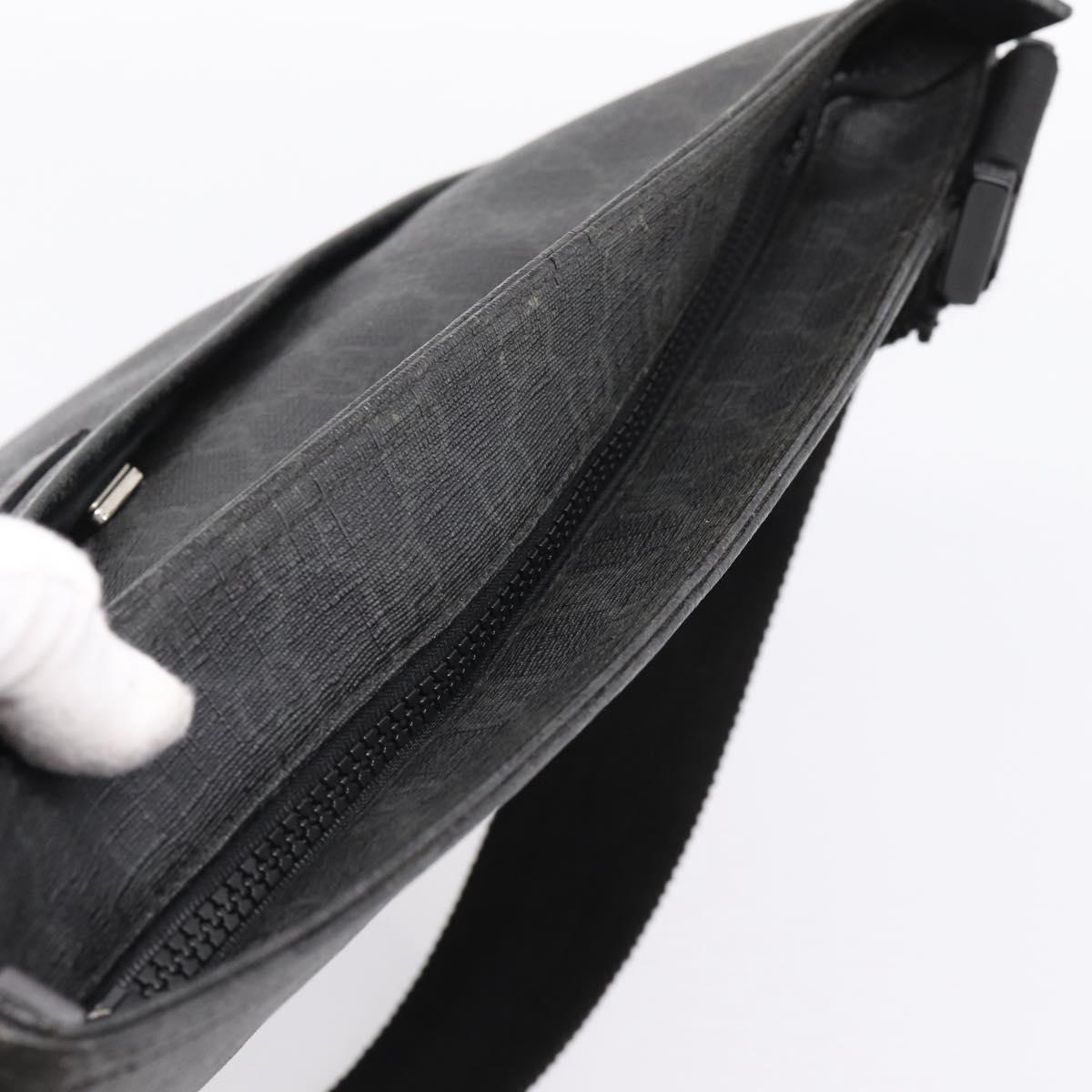 GUCCI GG Supreme Shoulder Bag PVC Black 162904 Auth ka6761
