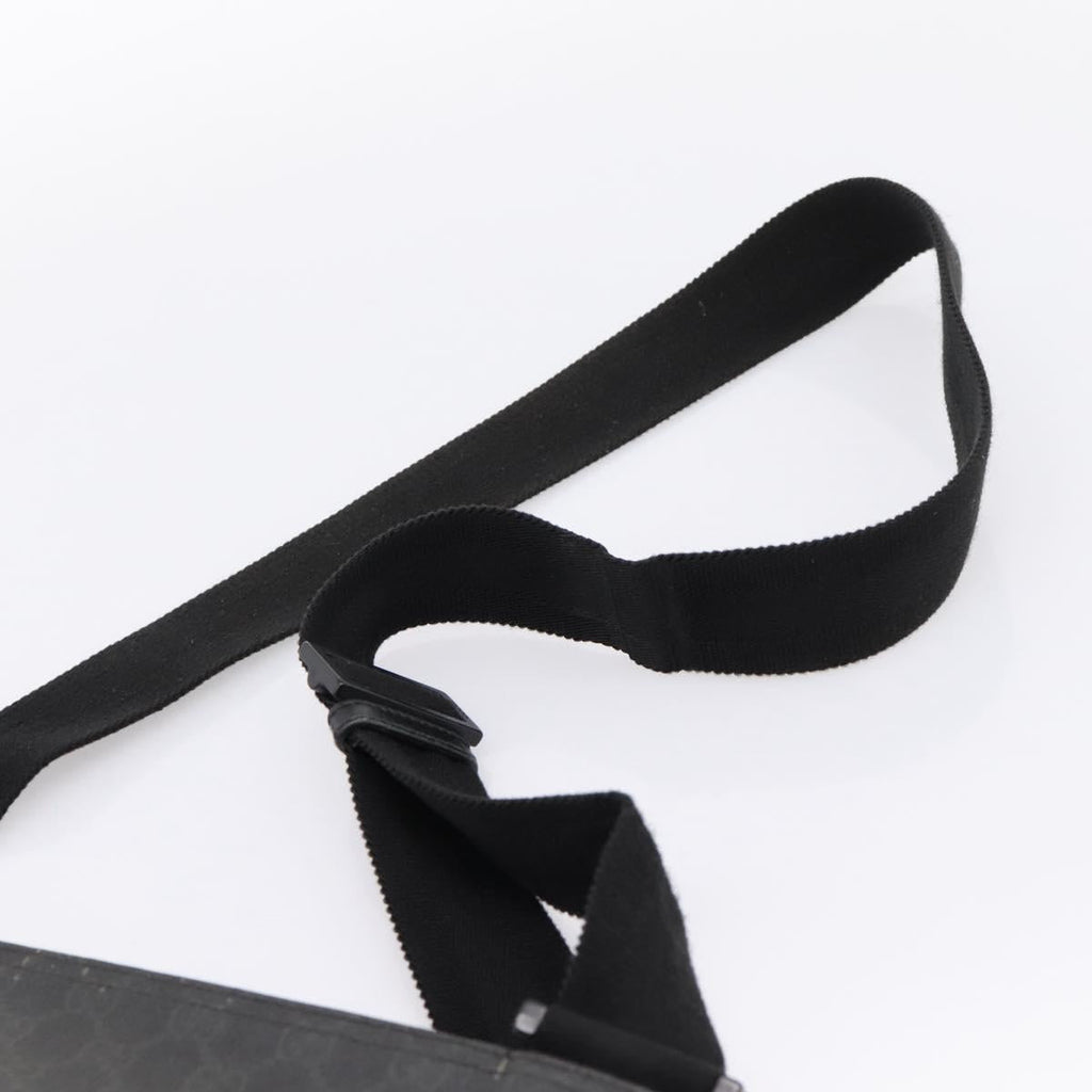 GUCCI GG Supreme Shoulder Bag PVC Black 162904 Auth ka6761