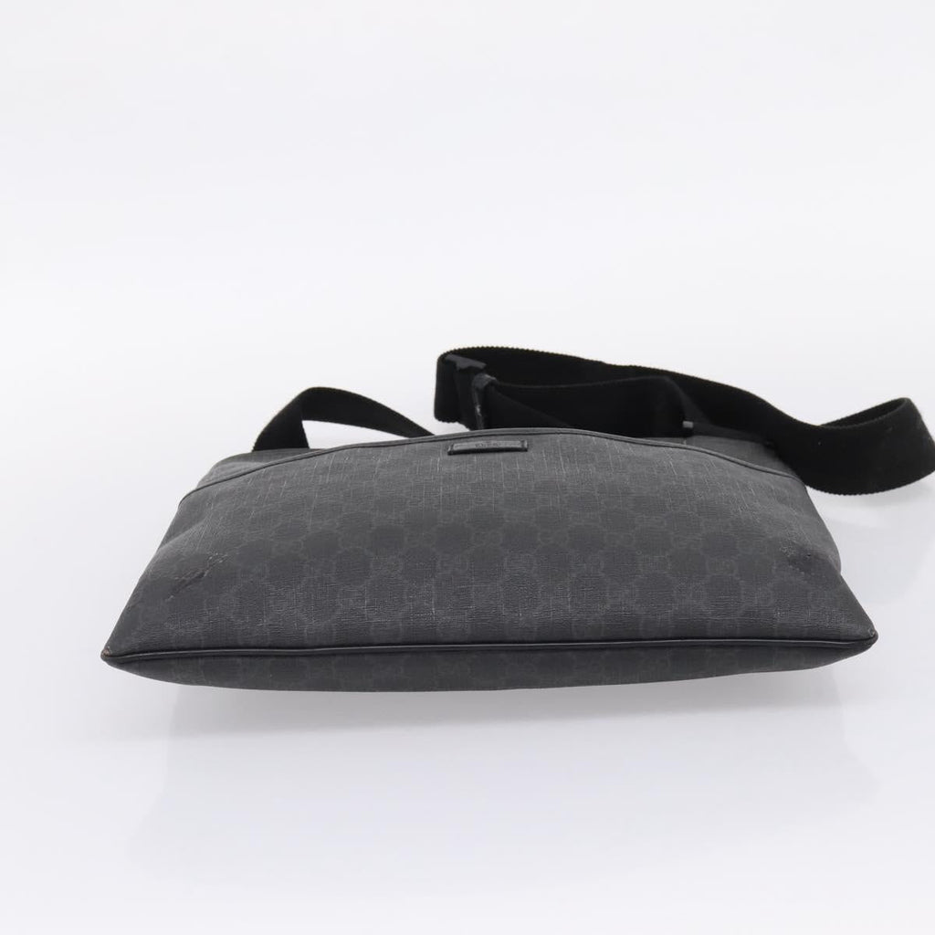 GUCCI GG Supreme Shoulder Bag PVC Black 162904 Auth ka6761