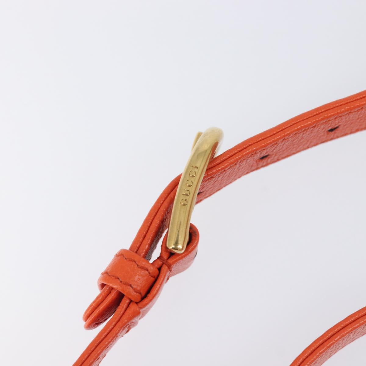 GUCCI GG Marmont Aphrodite Small Shoulder Bag Leather Orange 731817 Auth ka6775M