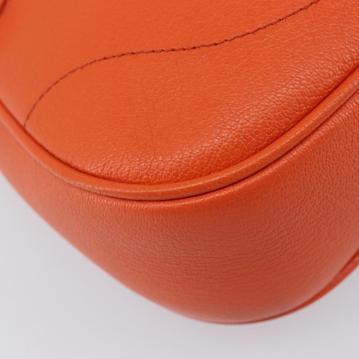 GUCCI GG Marmont Aphrodite Small Shoulder Bag Leather Orange 731817 Auth ka6775M