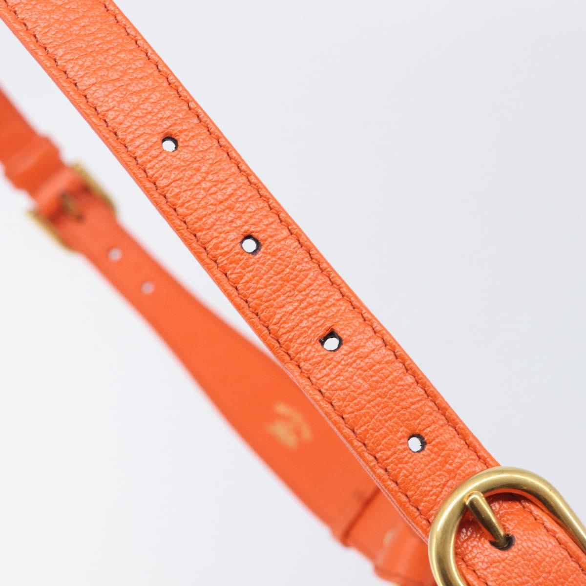 GUCCI GG Marmont Aphrodite Small Shoulder Bag Leather Orange 731817 Auth ka6775M