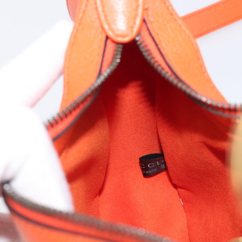 GUCCI GG Marmont Aphrodite Small Shoulder Bag Leather Orange 731817 Auth ka6775M