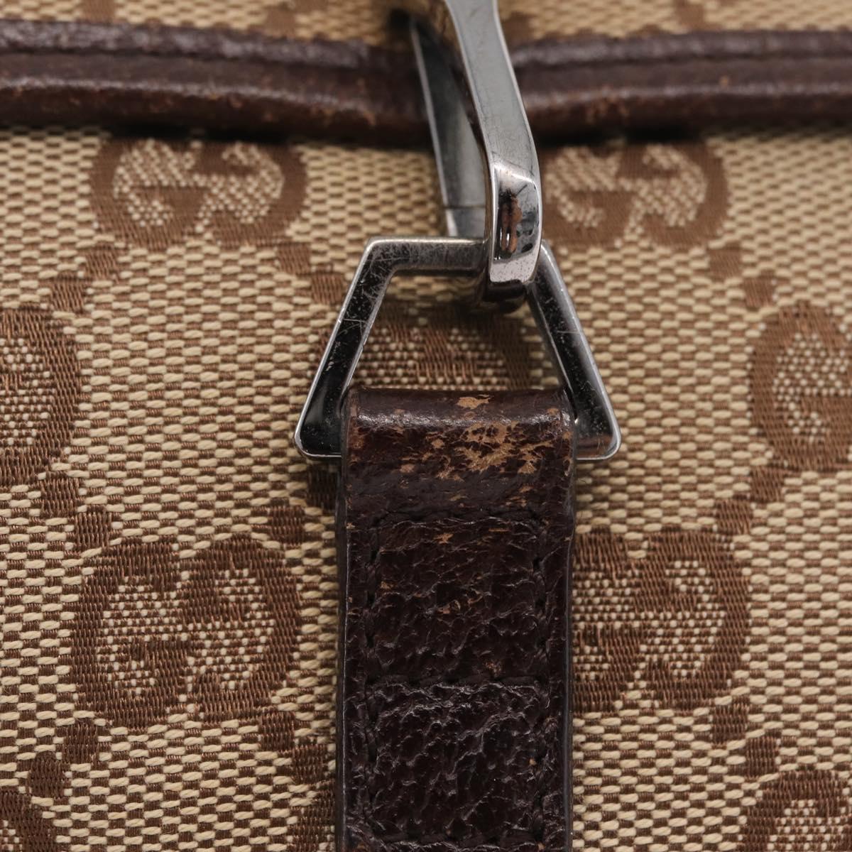 GUCCI GG Canvas Waist bag Beige Silver 92543 Auth ka6823