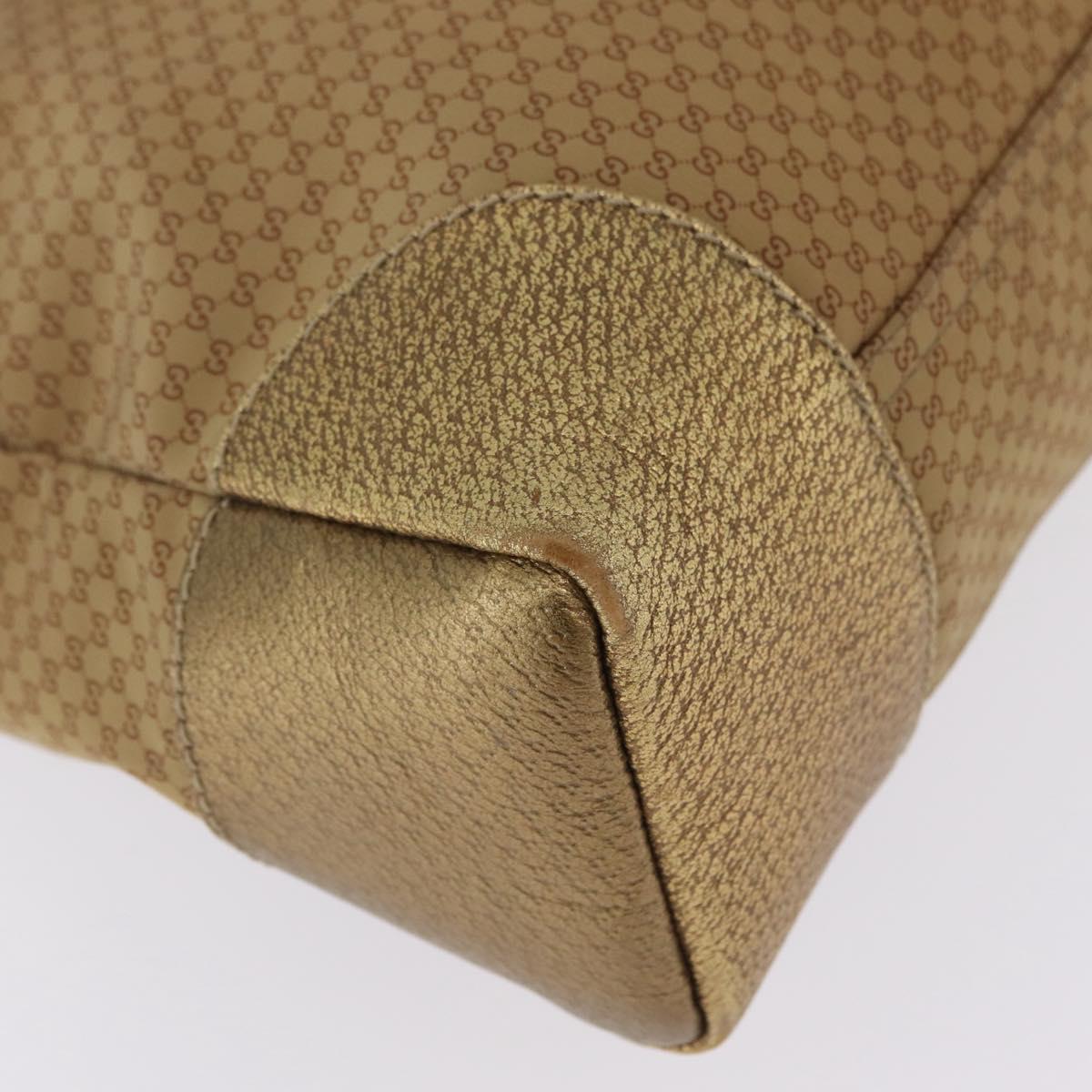 GUCCI Micro GG Canvas Shoulder Bag Nylon Outlet Brown Silver 257301 Auth ka6862