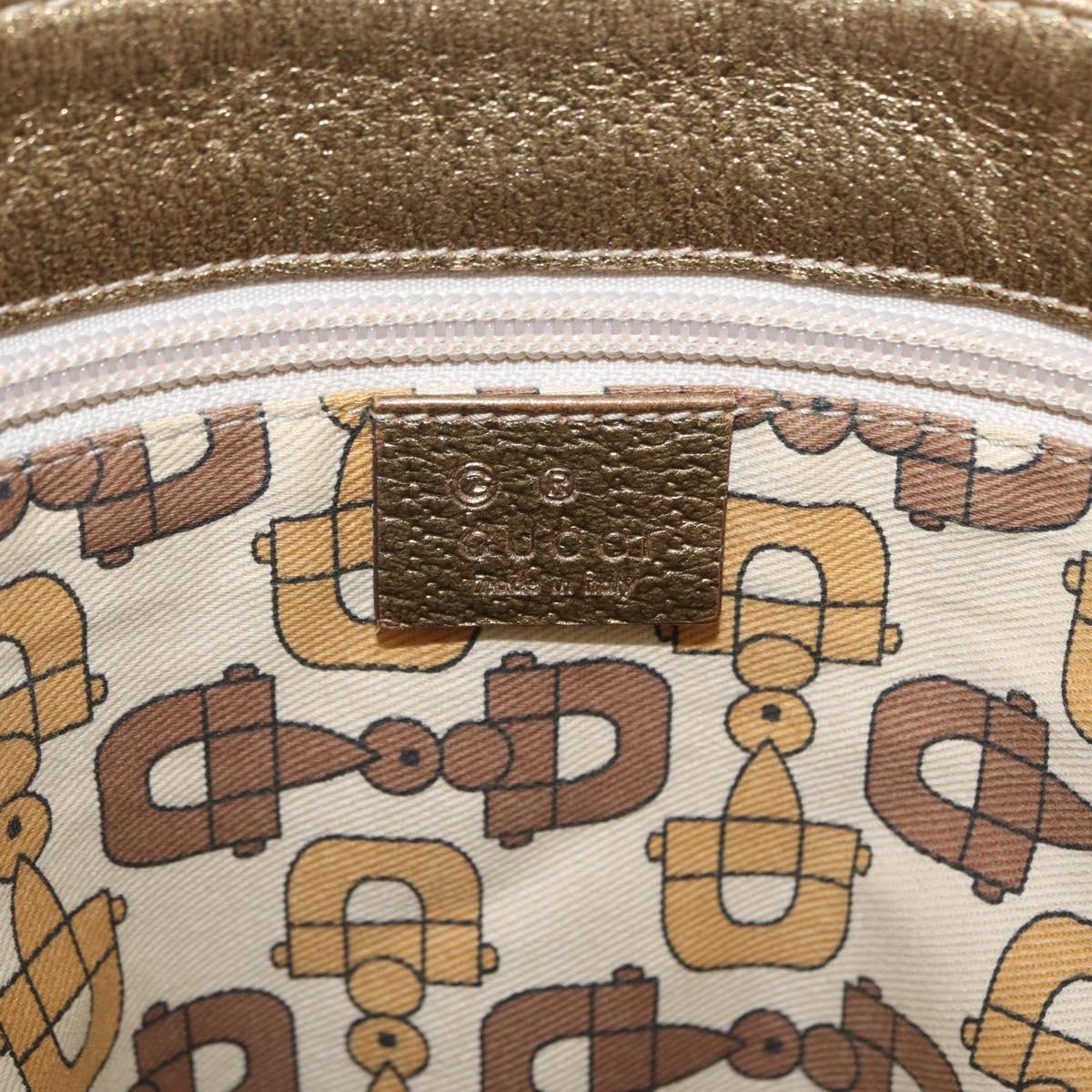 GUCCI Micro GG Canvas Shoulder Bag Nylon Outlet Brown Silver 257301 Auth ka6862