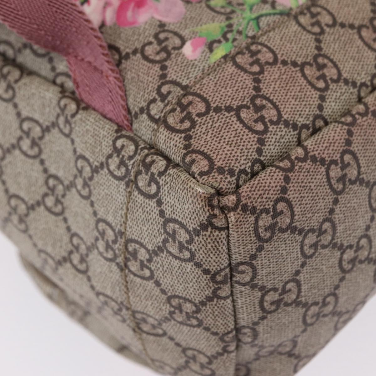GUCCI GG Blooms Backpack PVC Beige Silver 405019 Auth ka6863V