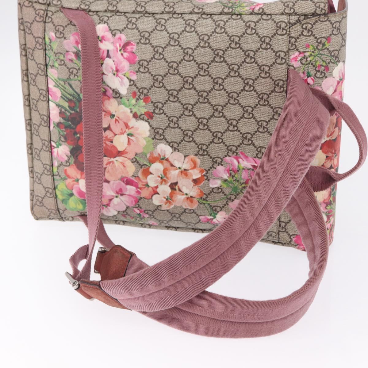 GUCCI GG Blooms Backpack PVC Beige Silver 405019 Auth ka6863V