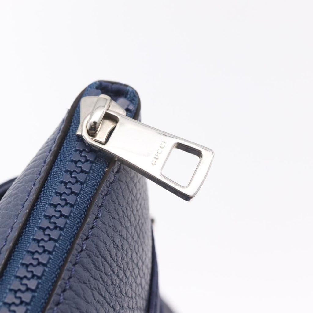 GUCCI GG Shoulder Bag Nylon Navy Silver 510342 Auth ki6877
