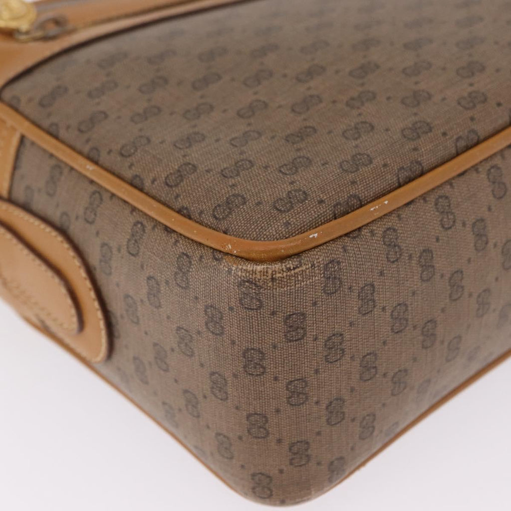 GUCCI Micro GG Shoulder Bag PVC Beige Gold Tone 001 113 0942 Auth ki6963