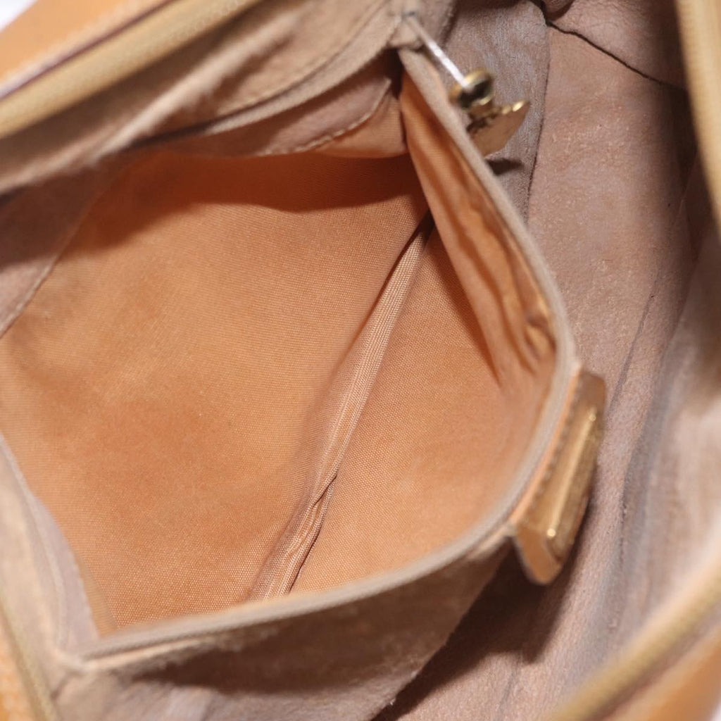 GUCCI Micro GG Shoulder Bag PVC Beige Gold Tone 001 113 0942 Auth ki6963