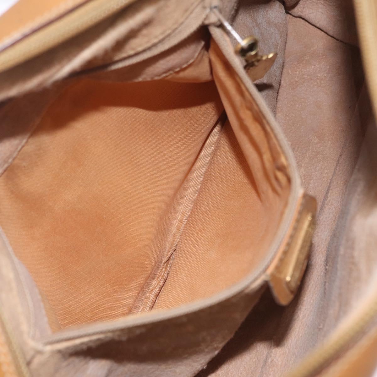 GUCCI Micro GG Shoulder Bag PVC Beige Gold Tone 001 113 0942 Auth ki6963