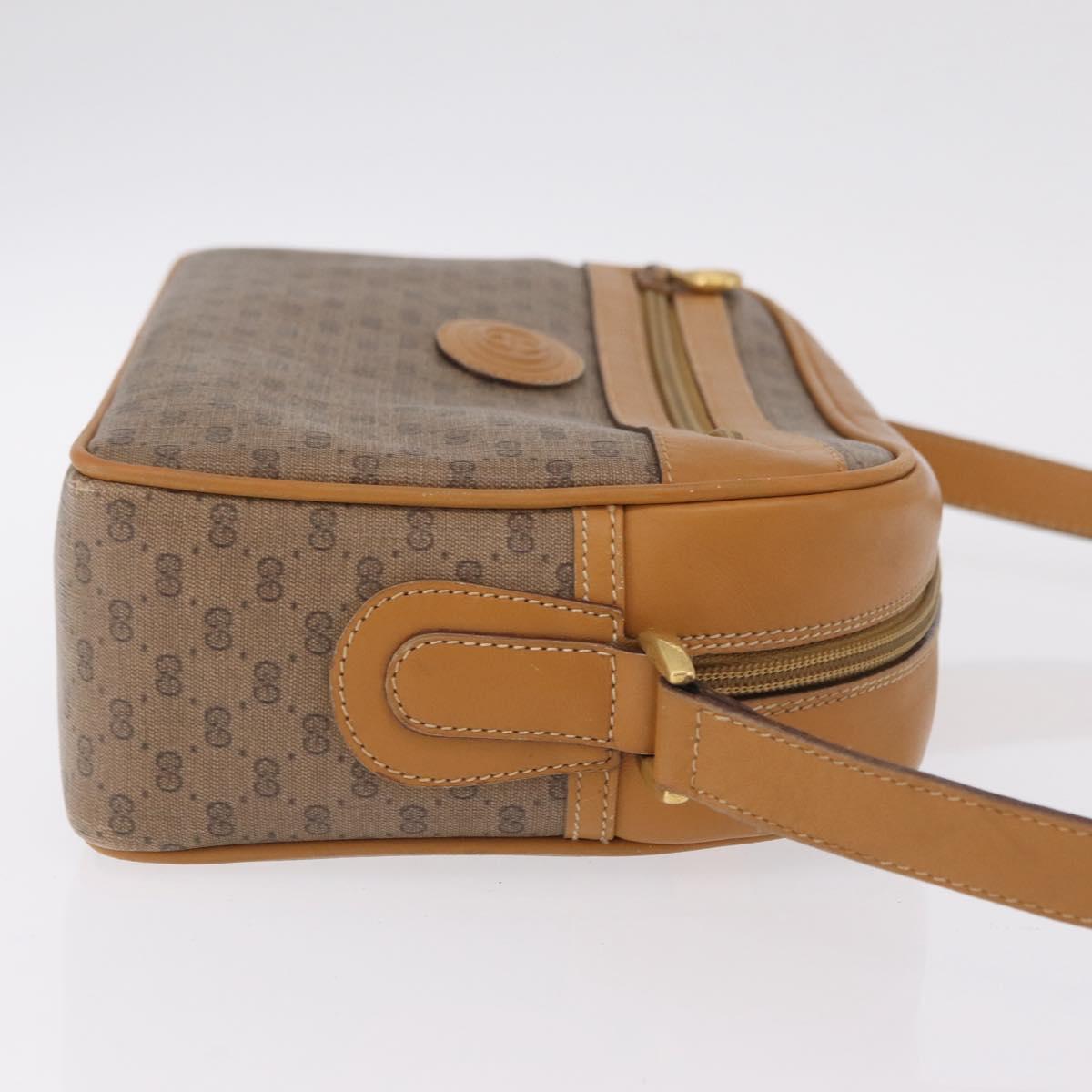 GUCCI Micro GG Shoulder Bag PVC Beige Gold Tone 001 113 0942 Auth ki6963
